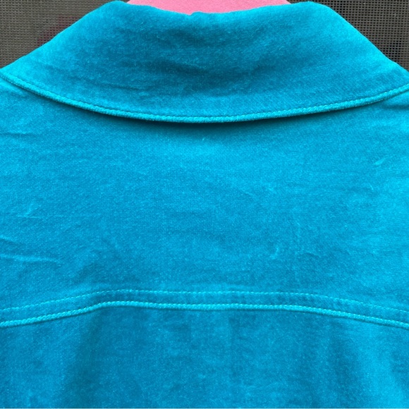 MOTTO turquoise velvet jacket, silver buttons, cuffs, collar, pockets. SzXL - Picture 9 of 15